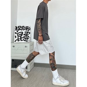 夏季痞帅冰丝薄款褶皱五分裤男高级感潮短裤DK2202 特批25 控48图片