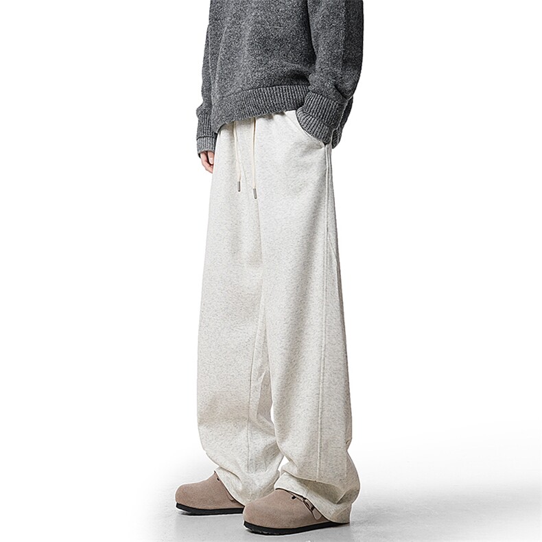 A408-24K70044-P65-X89-M-3XL日系复古休闲直筒腰头拼色冬季裤子，男装休闲裤，电商A408