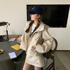 韩版时尚加厚保暖羽绒女2025冬季新款显瘦连帽上衣短裙，女装羽绒服，纯色衣恋