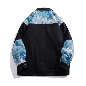 1白底平铺风外套女刺绣夹克男大码潮外套男JK7806P95控138图片