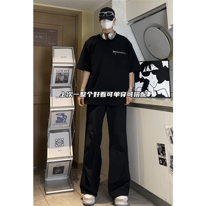 四芒星拉链设计感T恤300g重磅小领口纯棉短袖T2439-TP33-控58图片