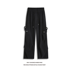 冬季新款重磅拼接褶皱设计呢料休闲工装裤B315-K25351-特P42控78，男装工装外套，电商B315