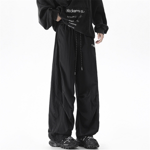 美式褶皱加绒伞兵弯刀宽松直筒运动休闲裤XZ225-3-CK11-P65控89图片