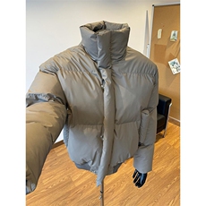 现货5W件冬季三防重磅硬挺boxy短款羽绒立领PU皮棉衣外套加厚棉服，男装棉衣，电商A486-1