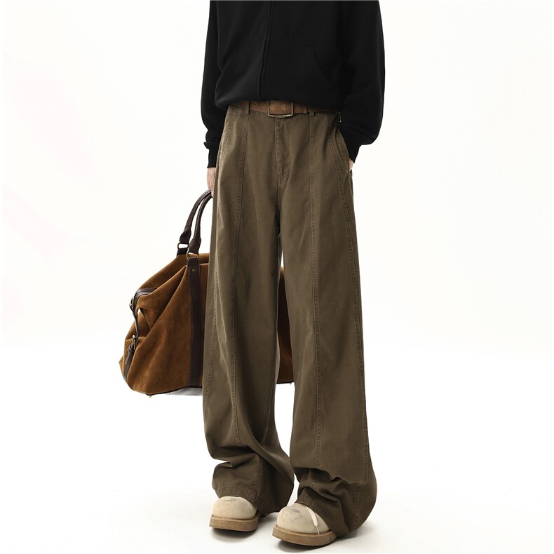 【现货】XZ612-K522-P65美式复古加绒工装裤宽松直筒拖地裤，男装休闲裤，星座612