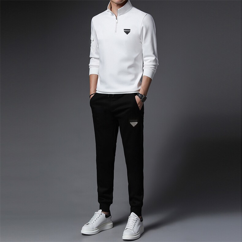SA9835-2钱塘2020-2中年男士新款时尚休闲帅气潮流卫衣套装P147,男装休闲套装,钱塘207-2
