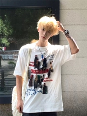 XZ809A/BBBT58/P20/控38重磅印花美式复古圆领T恤，男装T恤，星座809A(原222-1)