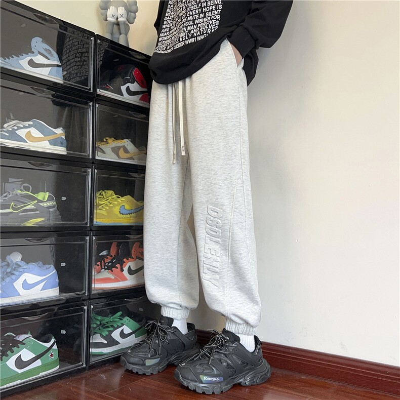 潮流大码宽松字母钢印束脚休闲长裤运动裤K8467-P32【特价】，女装休闲裤，电商A007