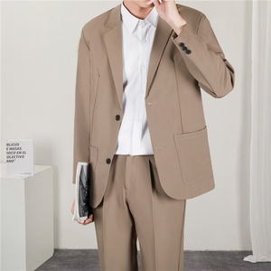 免烫黑色西装外套男士商务休闲上衣轻熟风痞帅小西服 XK74图片