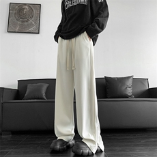 高级感痞帅垂感休闲西裤美式潮牌直筒阔腿裤504-K194-P55控78，男装西裤，星座504