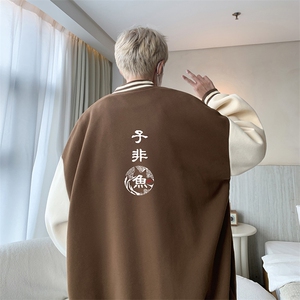 摇粒绒棒球服男大码开衫卫衣男夹克BF86070-P65图片