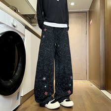 XZ616春季重磅新款扎染美式趣味刺绣休闲长裤K26002特P35，男装休闲裤，星座512A（原616）