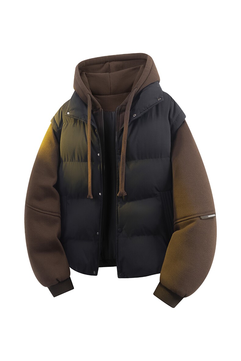 立体新款冬季羽绒棉服棉袄连帽假两件韩版宽松外套A436-2511-P85,男装棉衣,电商A436