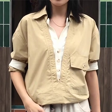 【006】休闲长袖衬衫男士新款宽松衬衣寸衣A079-H2509-P42，男装衬衫，电商A079
