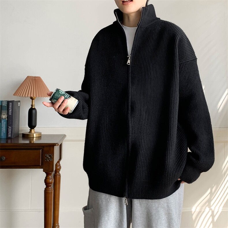 得物品质秋冬男立领拉链开衫毛衣休闲针织衫宽松外套M711P62，男装针织衫/毛衣，星座1013-1