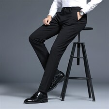 D9966秋冬新款男士商务休闲弹力纯色休闲裤免烫透气修身长裤P105,男装休闲裤,电商B360