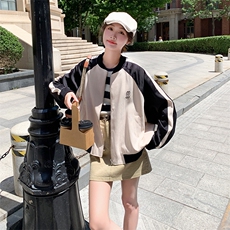 高级感刺绣拼接棒球服外套女2023秋新款小个子超级好看学院风夹克，女装短外套，一九零