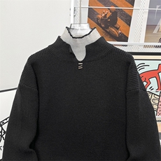 秋冬款高品质假两件双层高领毛衣保暖针织衫外套M304P65，男装针织衫/毛衣，星座1013-1