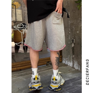 网图慎用 定制重磅纯棉毛圈水洗双色料美式五分裤 310A-DK98-P33图片
