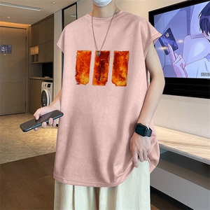 可设48小时发货支持抖音得物来样二开240克重磅美式麂皮绒背心t恤图片