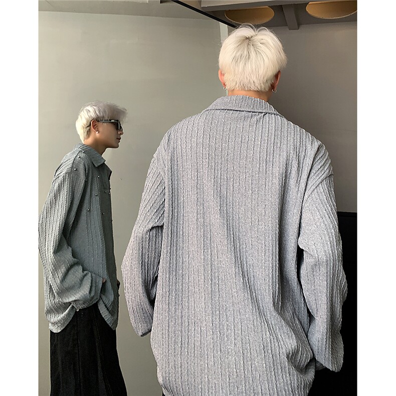 大码polo衫卫衣男秋季潮牌宽松V领翻领长袖上衣W402-P38,男装Polo衫,电商C307