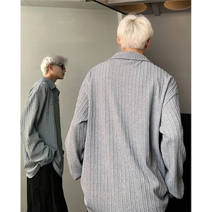 大码polo衫卫衣男秋季潮牌宽松V领翻领长袖上衣 W402-P38图片