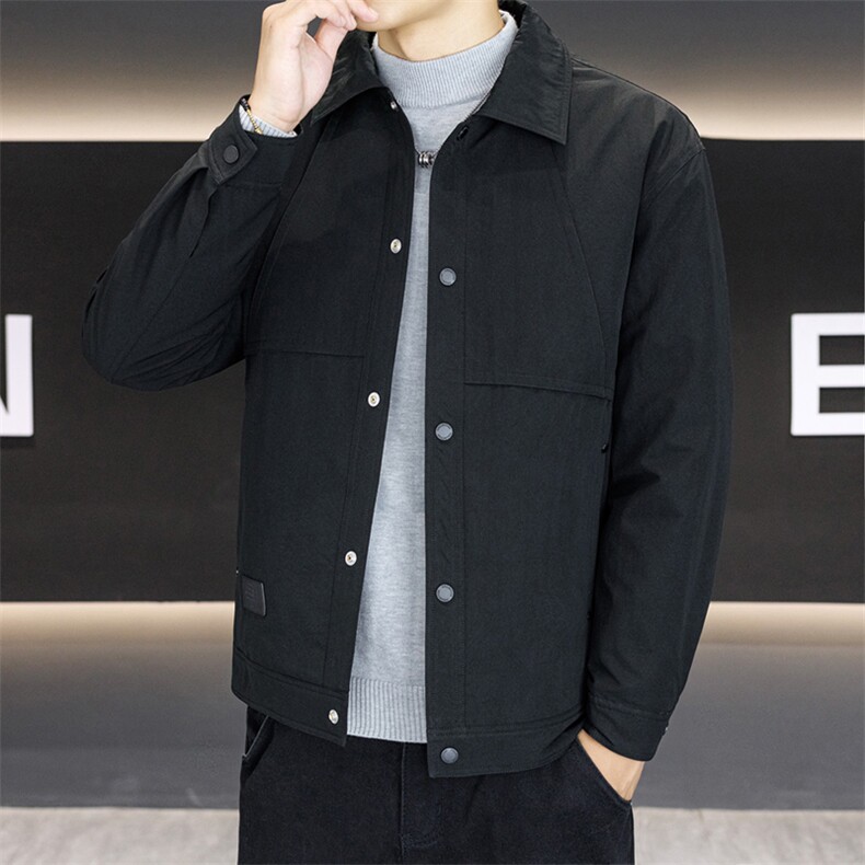 行政夹克羽绒服外套男2025新款秋冬季高级感商务休闲衬衣服男款,男装夹克,星座914