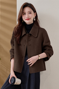 纯色双面羊毛大衣女2025秋冬新款减龄小个子双面羊绒短款外套图片