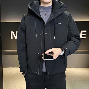 标50羽绒服男连帽保暖外套纯色休闲白鸭绒上衣 B317/9955/P235图片