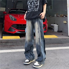 美式高街牛仔裤男女潮牌个性显高休闲裤G1004/P48，男装牛仔裤，电商D202-1