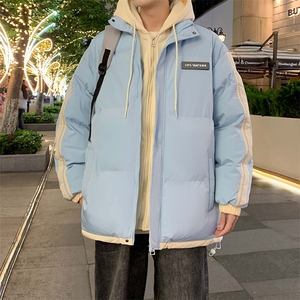 棉服男冬季新款港风宽松假两件连帽棉衣MF8587-特P78图片