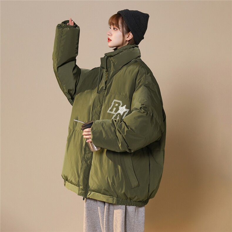 中性凯旋白鸭绒冬季ins潮流印花保暖抽绳立领羽绒服YR216P195K258,男装羽绒服,A247A