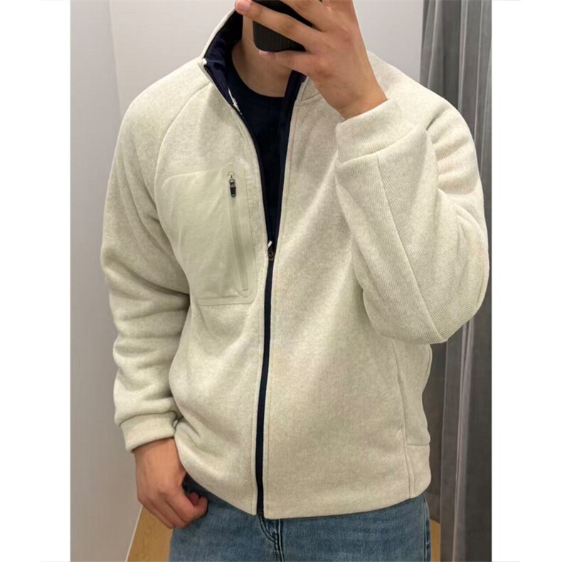 高品 针织摇粒绒拉链夹克长袖外套男女保暖内胆立领上衣A1103-P78图片
