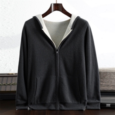 2025百搭时尚简约双面帽衫，男装针织衫/毛衣，端硕羊绒
