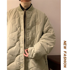 宽松重工刺绣棒球服男港风设计感棉服棉衣保暖外套M52-P145-控198，男装棉衣，电商A001