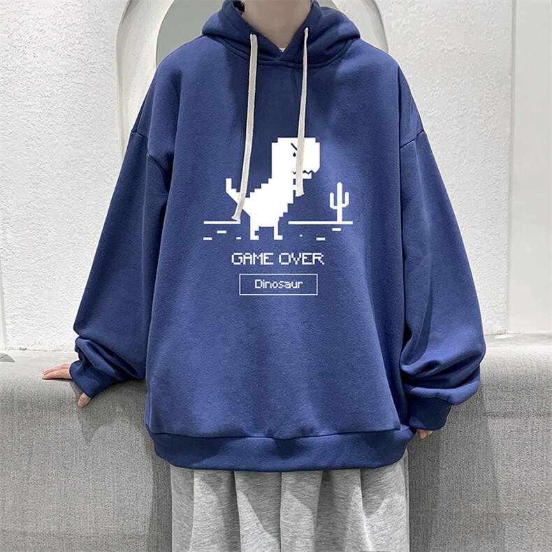 纯棉连帽卫衣男大码运动帽衫宽松薄WY2315-P35加绒款-P40,男装卫衣,电商A040