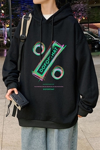 WY2171-P35 加绒款-P40 纯棉连帽卫衣男大码运动帽衫宽松薄外套男图片
