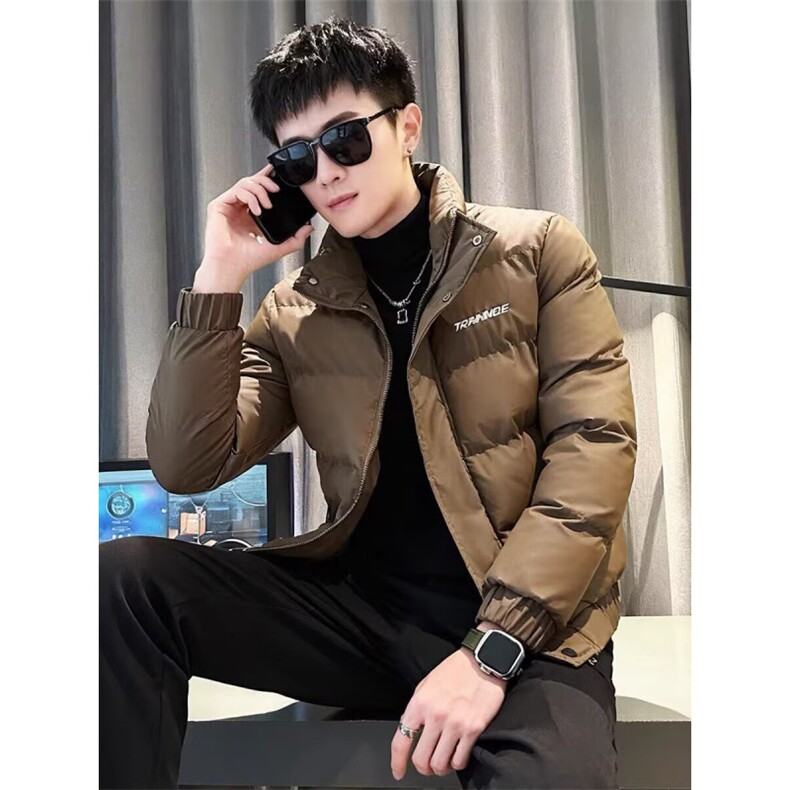 棉服男士2025冬季新款三防情侣时尚加厚短款黑色立领外套面包服图片