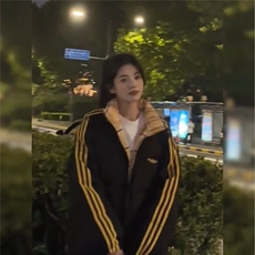 美式短款三条杠拼色棉服男款冬季立领设计感外套潮牌情侣面包服，男装棉衣，星座506A