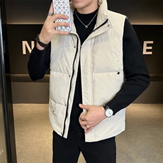 新款男士羽绒服马甲白鸭绒标309B-3-9855-P108，男装羽绒服，星座1409-3