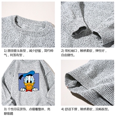 加厚加绒毛衣男大码毛线衣男针织衫M19223-P45加绒款-P65白底，男装针织衫/毛衣，电商A040A