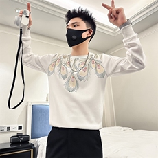 高级感痞帅卫衣外套男圆领印花社会小伙店主风301C-WY38-P58控78，女装短外套，星座301C（原B323）
