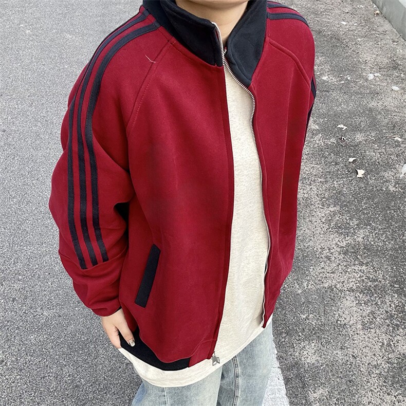 抖音得物高品质美式高街重磅结构设计拼接织带立领卫衣外套CM42,男装卫衣,电商A486