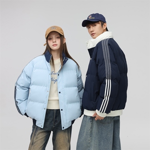 抖音得物二开 可供视频 拼接织带三防加厚羽绒棉衣外套棉服LL2288图片