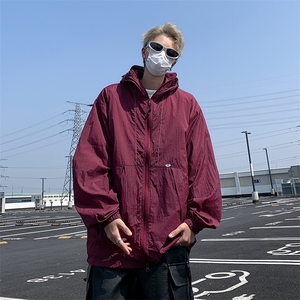 2024新款潮牌宽松冲锋衣外套山系户外连帽防晒衣男 现货W8149-P42图片