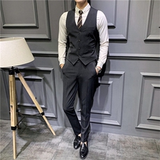 男士马甲套装背心春秋季伴郎服兄弟装新郎结婚礼服团西服马甲裤，男装背心/马甲，星座505-2（原电商A260-1)