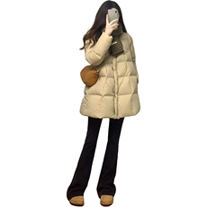 云朵泡芙羽绒服女2025冬季新款高级小个子韩系保暖白鸭绒外套，女装羽绒服，依恋蒂丝