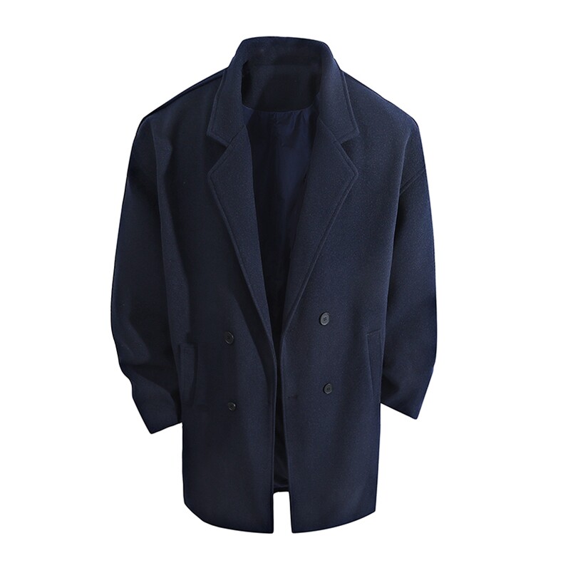 新款呢子大衣男中长款季高端高级感长款风衣外套JK2702P100，男装风衣，电商A128