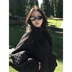 网图有货菱格连帽棉服男女冬季轻薄保暖棉衣外套上衣A1160-P80，男装棉衣，星座1505