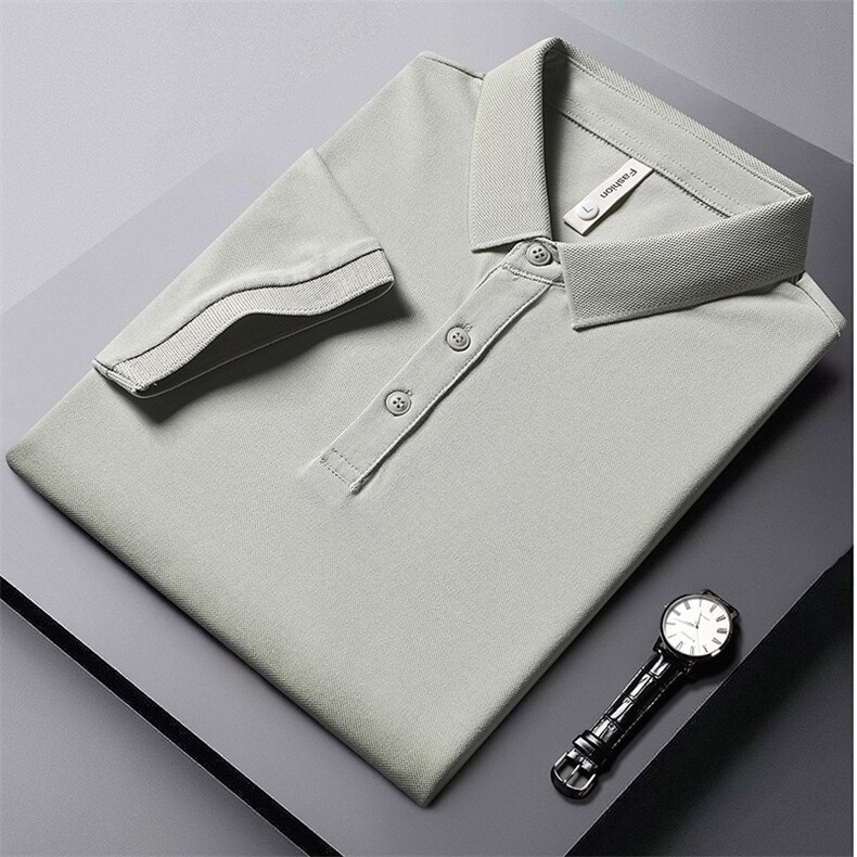 72913-P40男士纯色Polo衫短袖t恤男装夏季上衣服翻领潮流韩版,男装Polo衫,电商D310B